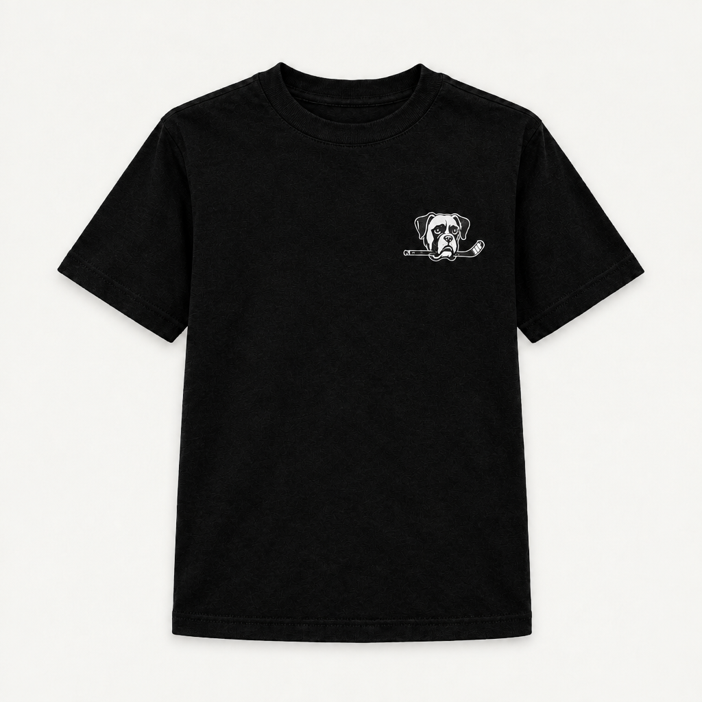 Charcoal front flat lay with matching warm off-white background
