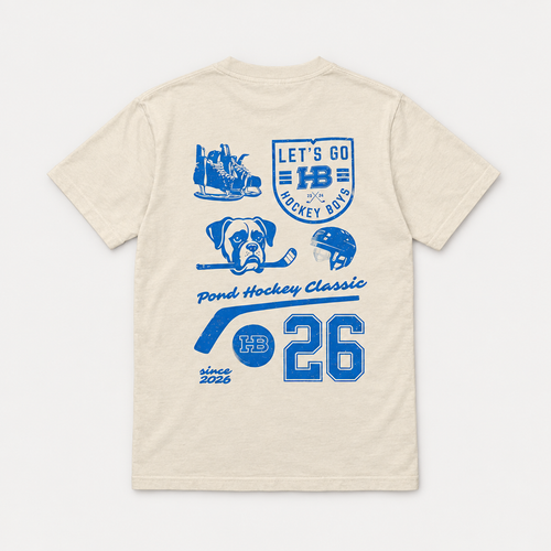 Light Sand youth hockey t-shirt back flat lay