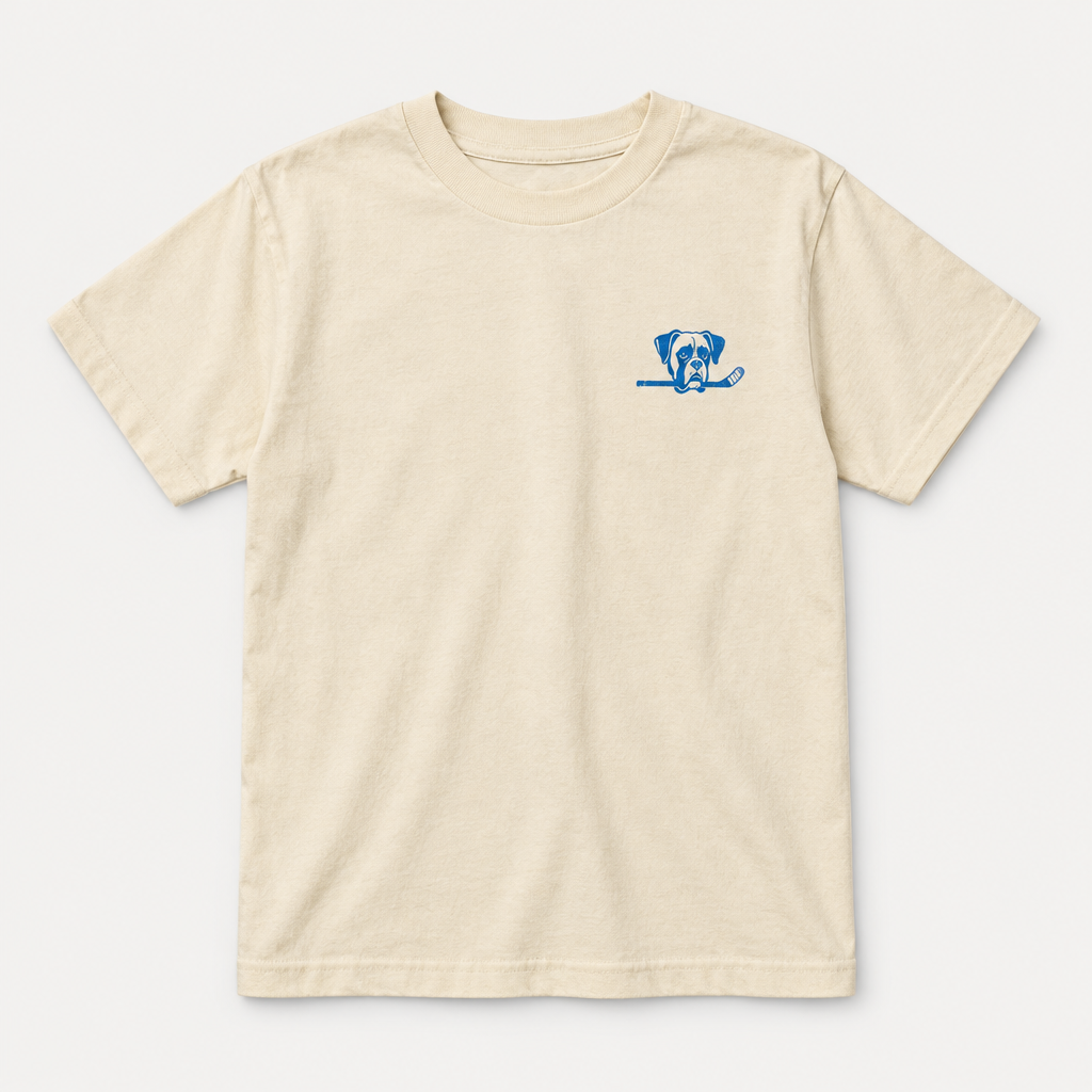 Light Sand youth hockey t-shirt front flat lay